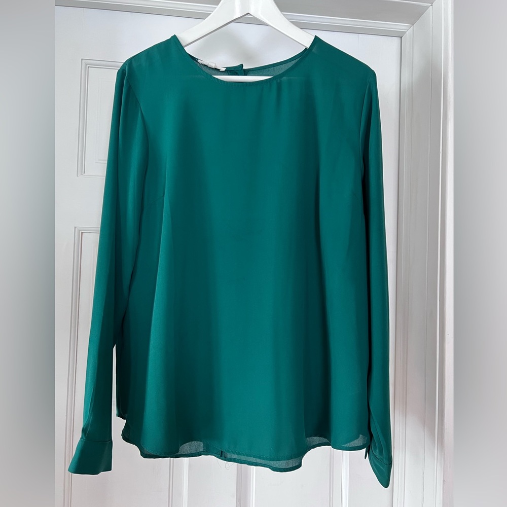 Green Button Back Blouse